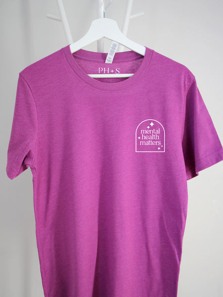 Mental Health Matters Arch in Heather Magenta tee (Limited Edition)