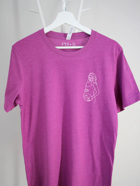 Pregnancy Love in Heather Magenta tee (Limited Edition)