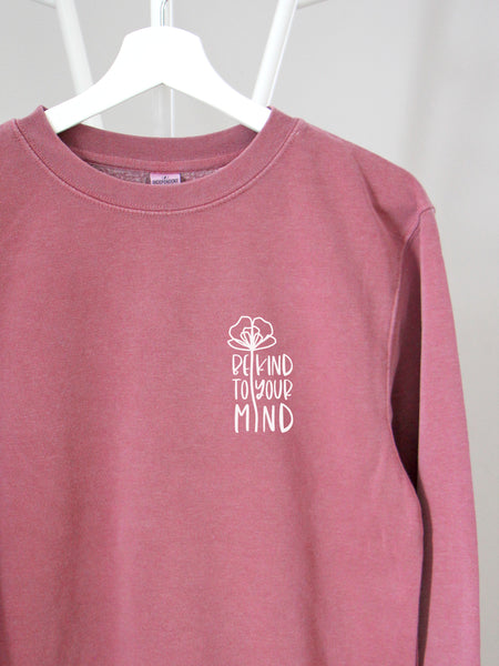 Be Kind to Your Mind on Pink sweatshirt
