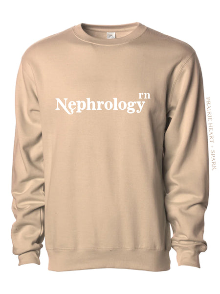 Flock Your Creds: Nephrology RN on Sand sweatshirt