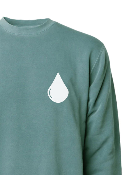 Blood Drop: plain on Alpine Green sweatshirt