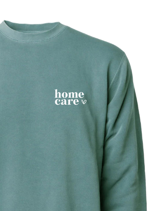 Allied Heart: Home Care on Alpine Green sweatshirt