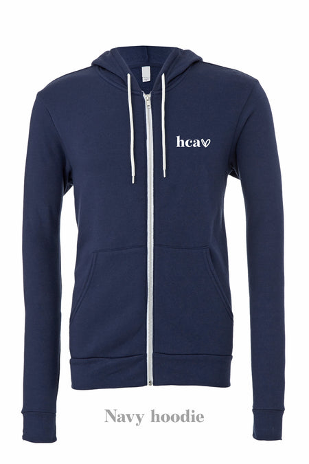 Allied Heart: HCA on a Navy hoodie
