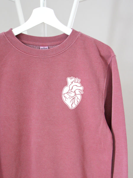 HEART-ology: White heart on Pink sweatshirt