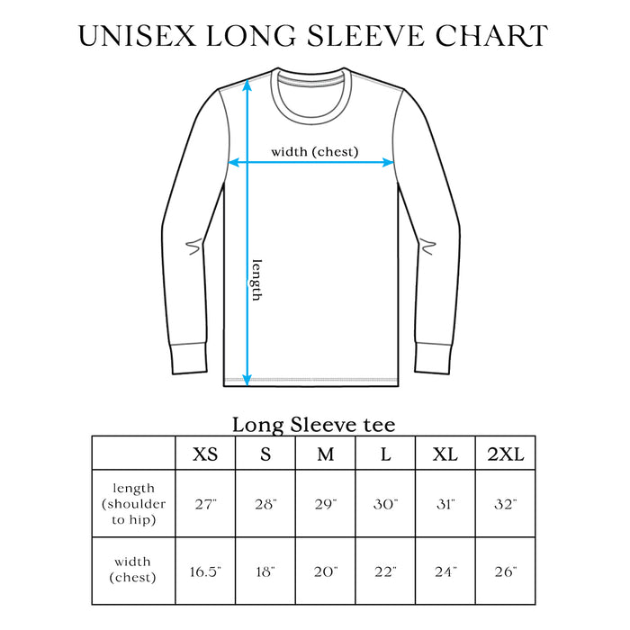 Unisex Long Sleeve Size Chart