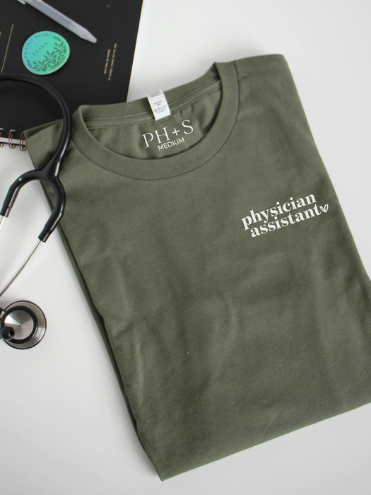 Allied Heart: Physician Assistant in Military Green long sleeve