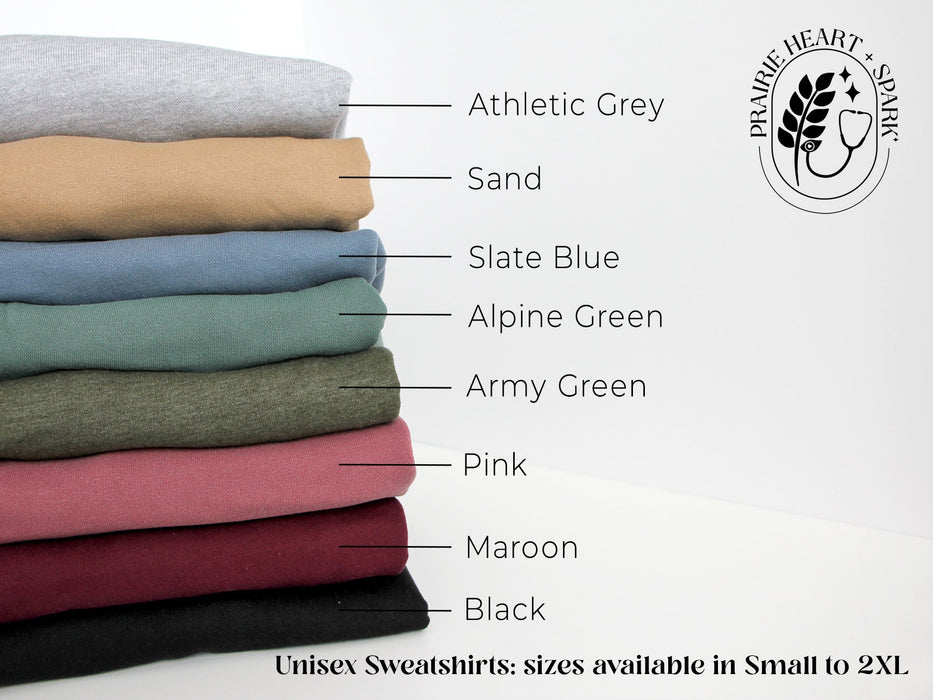 PH+S: Unisex Sweatshirts Colour chart