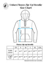 PH+S: Unisex Fleece Zip Up Hoodie Size Chart