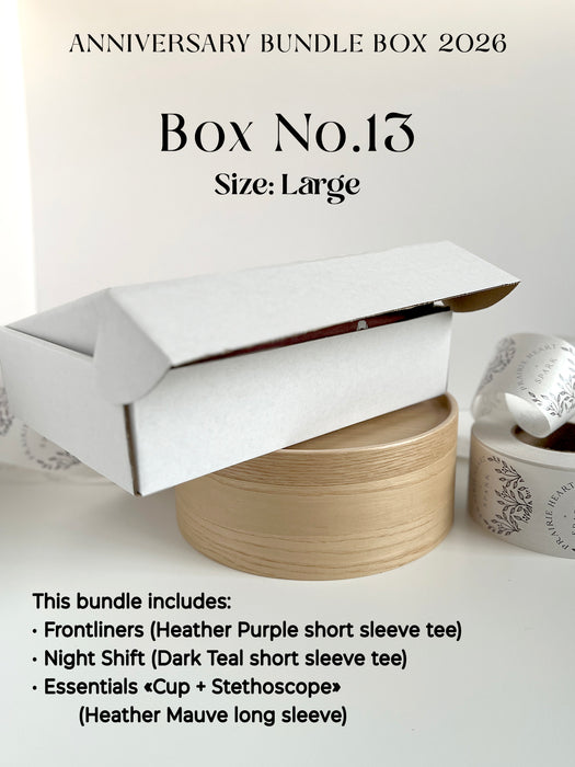 Promotional image of an 'Anniversary Bundle Box 2026' with a large box and product details.