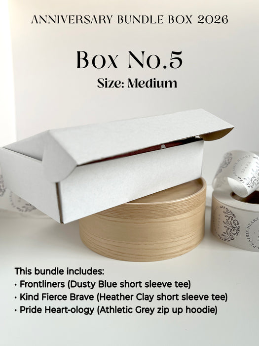 Medium-sized anniversary bundle box with product details on a white background