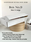 Promotional image of an 'Anniversary Bundle Box 2026' with product details on a white background.