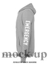 GRACE EMERGENCY - Athletic Grey zip up hoodie "EMERGENCY" add on option