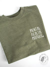 Mental Health: "Mental Health Matters Heart" - Army Green sweatshirt