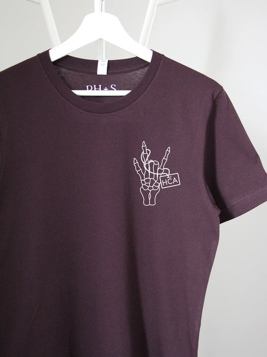 Spooky Rock On - burgundy black tee
