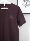 Caffeine Molecule - Burgundy Black short sleeve tee