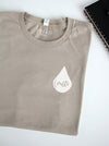 Blood Drop on Heather Tan short sleeve tee