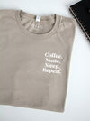Coffee. Nurse. Sleep. Repeat. on Heather Tan short sleeve tee