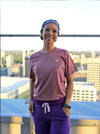 Caffeine Molecule on Heather Mauve short sleeve tee

