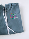 Caffeine Molecule on Heather Slate zip up hoodie