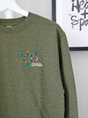 Caffeine Molecule on Army Green sweatshirt