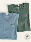 Caffeine Molecule - Heather Slate & Heather Forest short sleeve tee