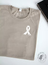 Oncology: "Oncology Ribbon" on Heather Tan short sleeve tee