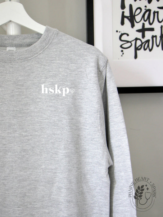 Allied Heart: housekeeping on Athletic Grey sweatshirt