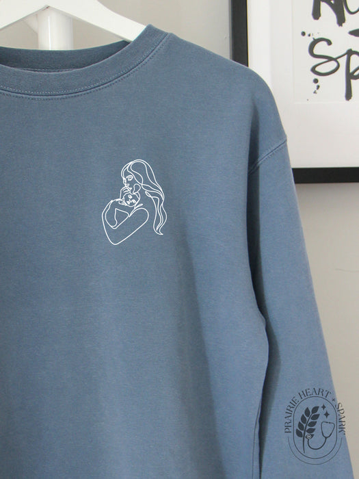 Mom + Baby: Slate Blue sweatshirt