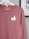 Mortar + Pestle Rx: Mauve long sleeve with "pharmacy"