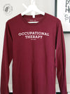 Collegiate: "Occupational Therapy est. 2025" on Maroon long sleeve