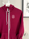 Mental Health: "Mental Health Matters brain" on Maroon zip up hoodie