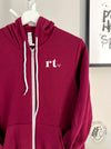 Allied Heart: RT on a Maroon zip up hoodie