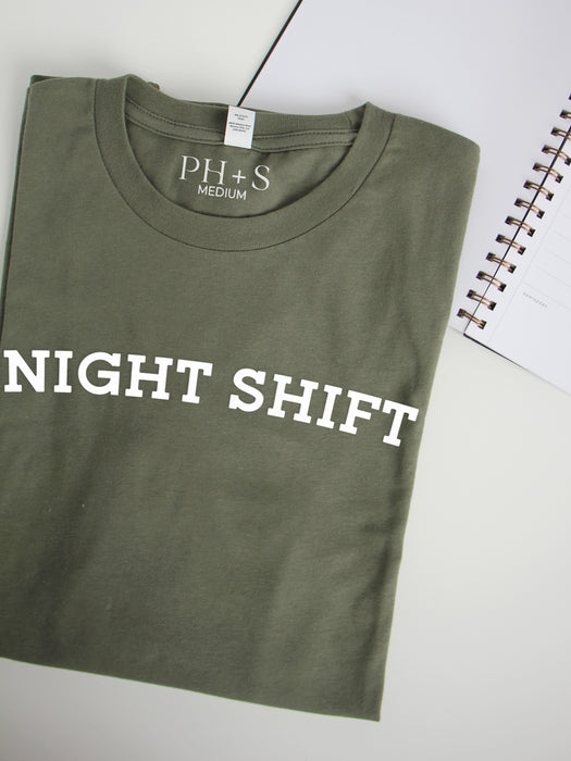 Night Shift: Military Green long sleeve
