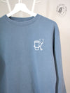 Essentials: Cup + Stethoscope on a Slate Blue sweatshirt