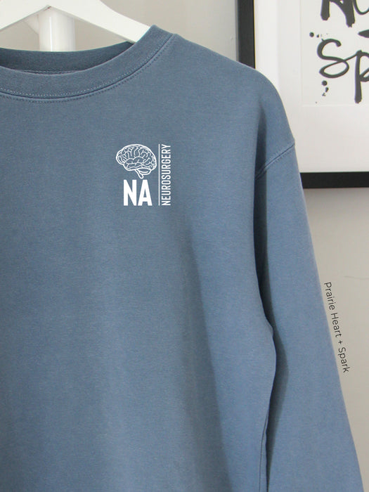 HSC Neurosurgery Block NA design on Slate sweatshirt