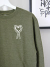 Spooky Heart on Army Green sweatshirt
