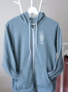 Spooky Peace on a Heather Slate hoodie