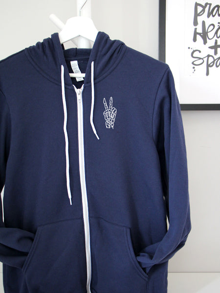 Spooky Peace on a Navy hoodie