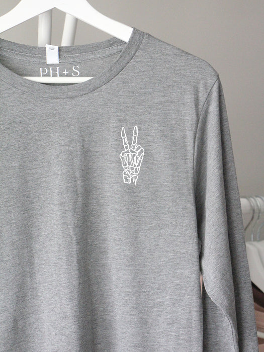 Spooky Peace on Athletic Grey long sleeve