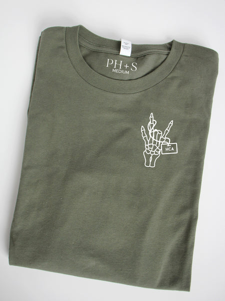 Spooky Rock on - Military Green long sleeve