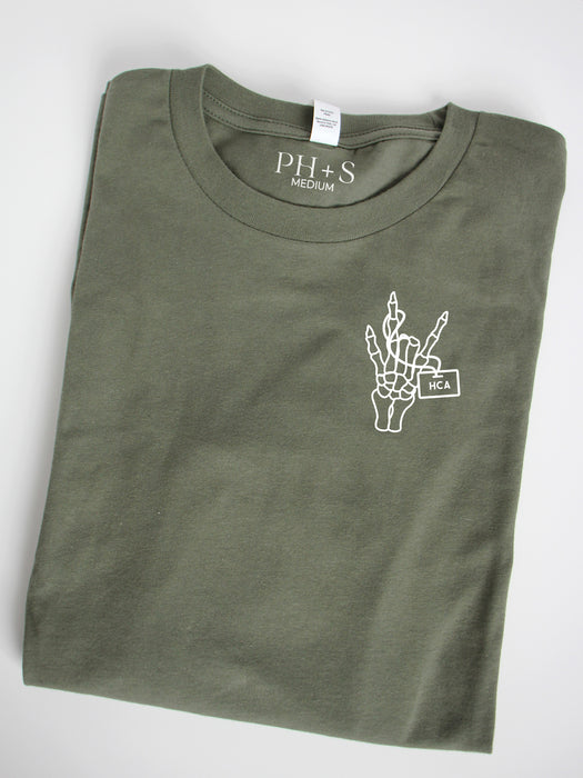 Spooky Rock on - Military Green long sleeve