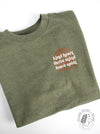 Kind Fierce Brave - Army Green sweatshirt with copper arches
