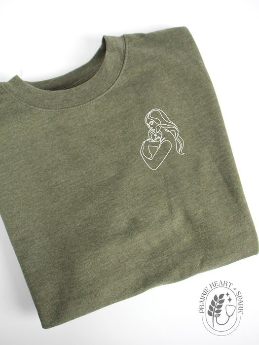 Mom + Baby: Army Green sweatshirt