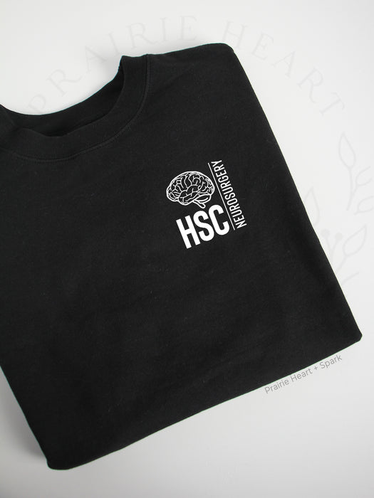 HSC Neurosurgery Block design on a Black sweatshirt