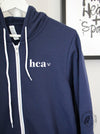 Allied Heart: HCA on a Navy zip up hoodie
