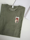 Tooth Anatomy on Military Green long sleeve