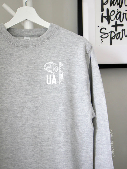 HSC Neurosurgery Block UA design on Athletic Grey sweatshirt