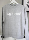 Flock Your Creds: Athletic Grey sweatshirt with "Medicine - MD" 