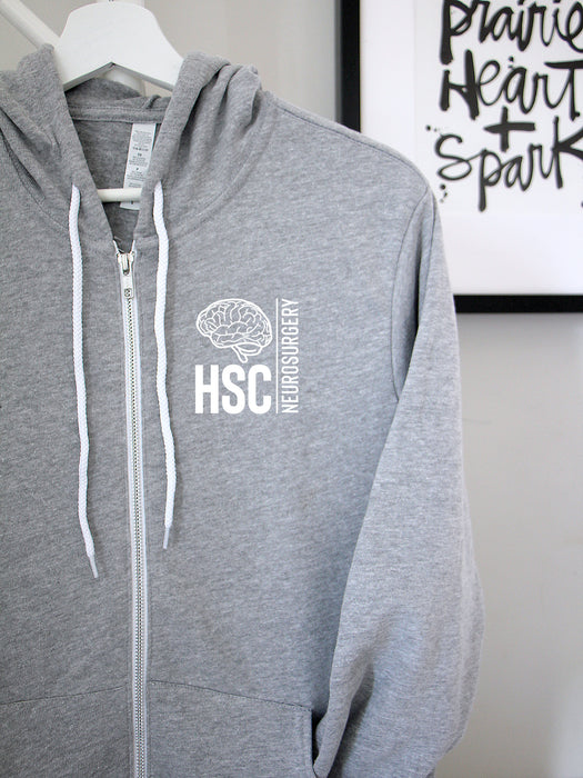 HSC Neurosurgery (Block design) - Athletic Grey zip up hoodie