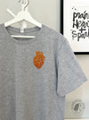HEART-ology: Athletic Grey short sleeve tee (copper heart - mock up)
